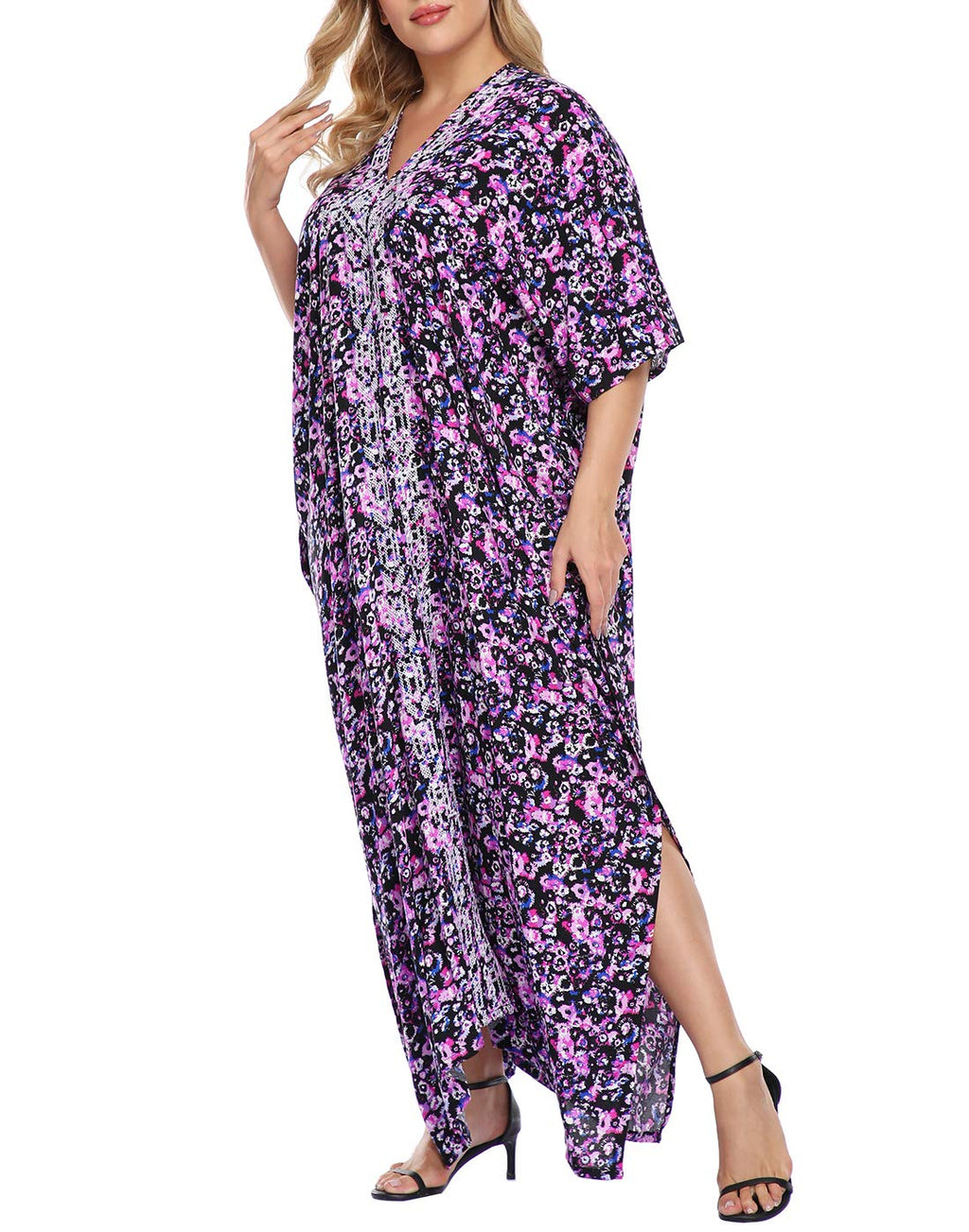 Kaftan Dress - HDE - Abstract Floral