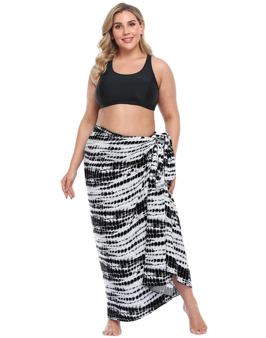 Beach Cover Ups - HDE - Black Tie Dye