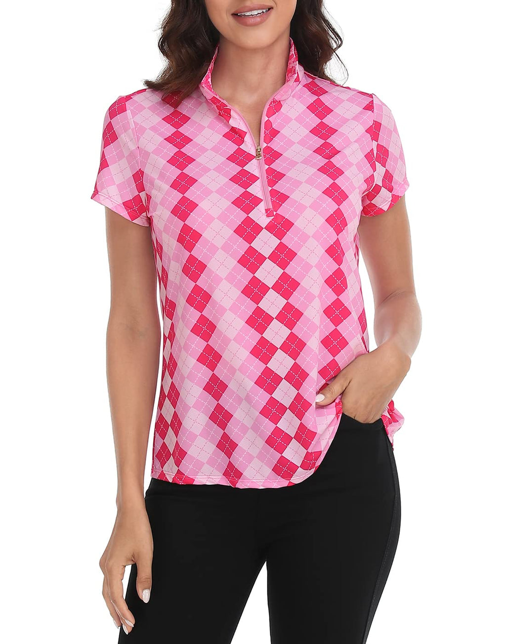 Golf Shirts for Women - LRD - Sporty Blue / White