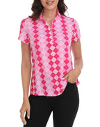 Golf Shirts for Women - LRD - Sporty Blue / White