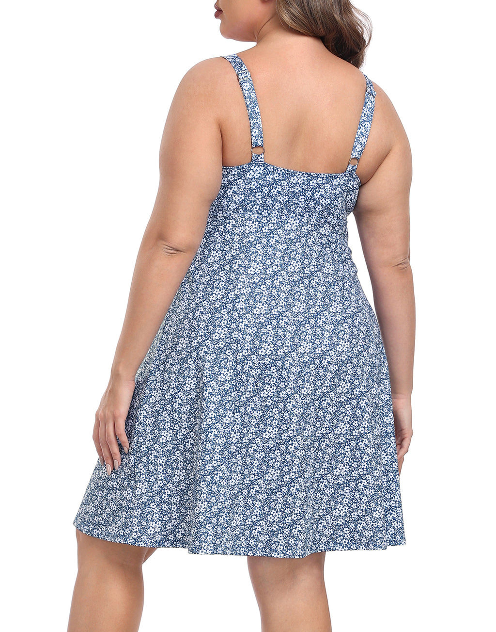Plus Size Tennis Athletic Workout Dress with Built-in Shorts & Bra