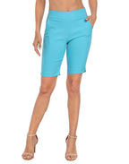 Womens Pull On 10" Inseam Bermuda Shorts with Pockets
