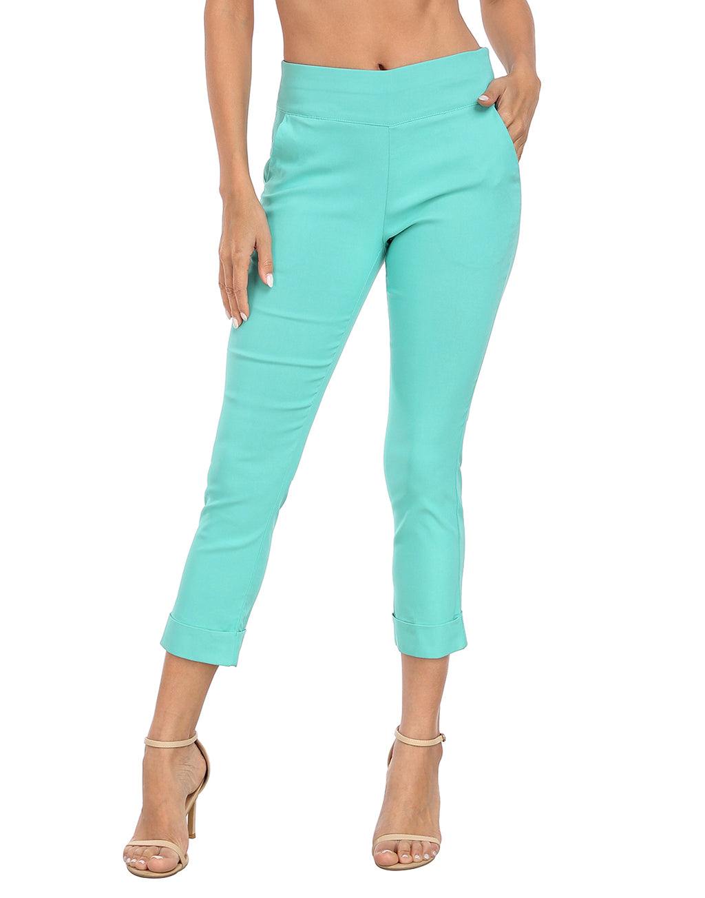 Pull On Capri Pants for Women with Pockets