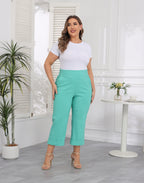 Womens Plus Size Pull On Capris with Pockets