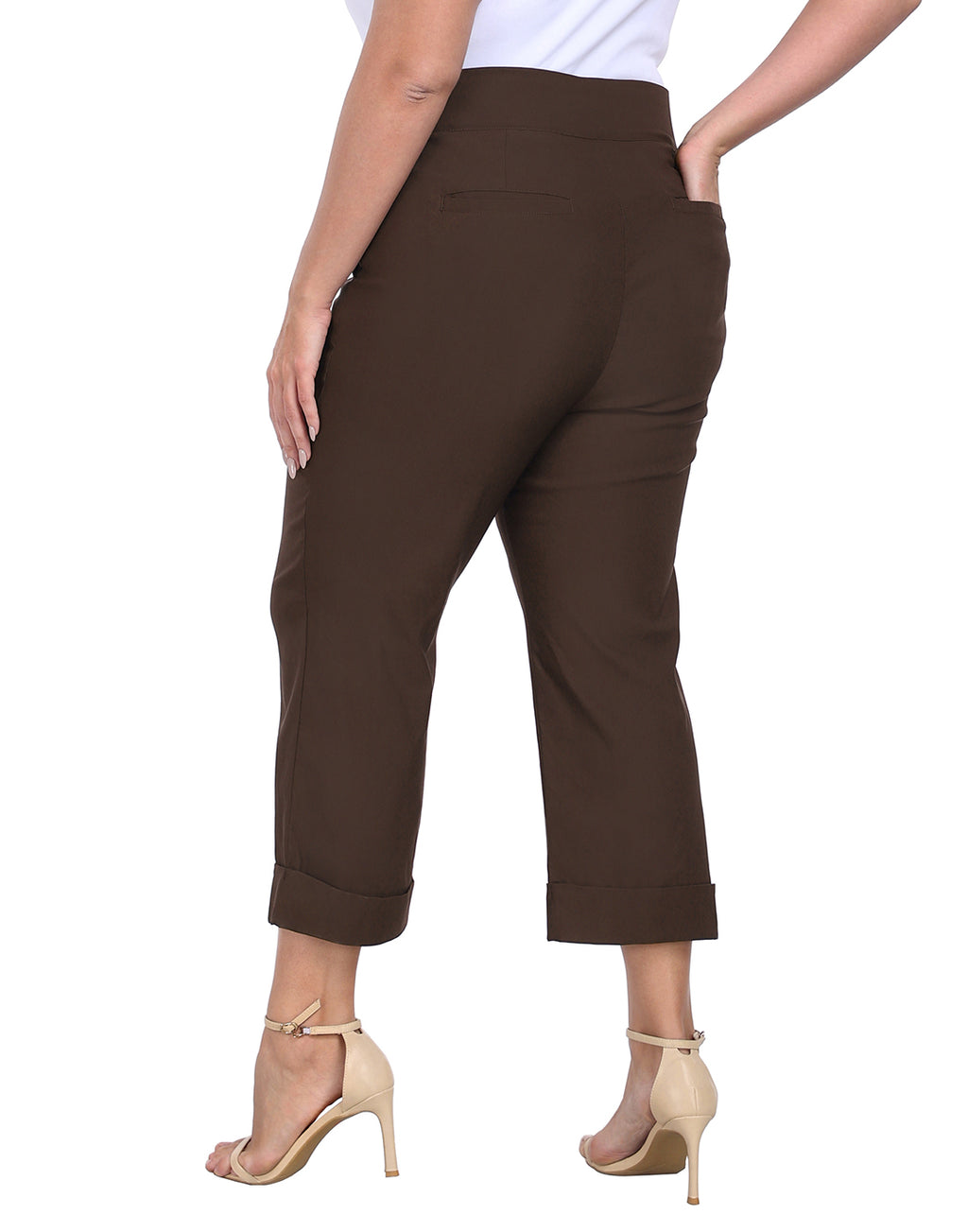 Womens Plus Size Pull On Capris with Pockets