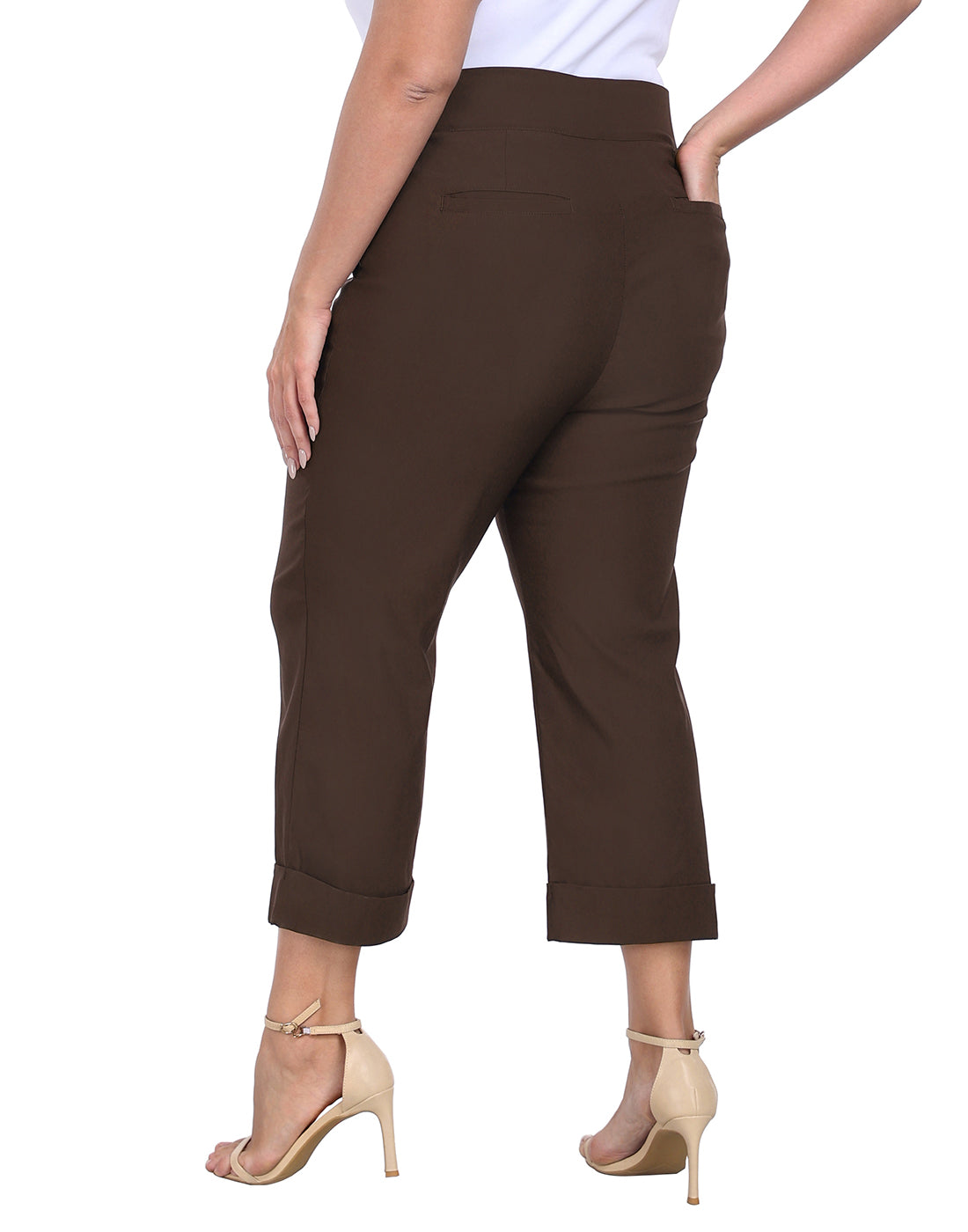 Womens Plus Size Pull On Capris with Pockets