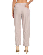 Linen Blend Summer Drawstring Ankle Pants with Pockets