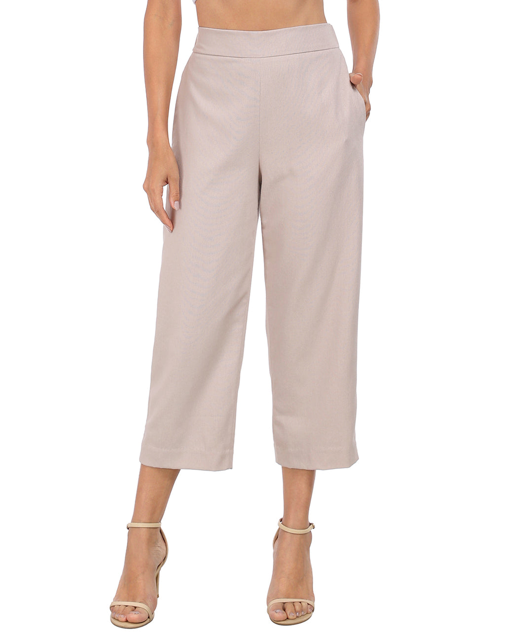 Pull On Linen Capri Pants