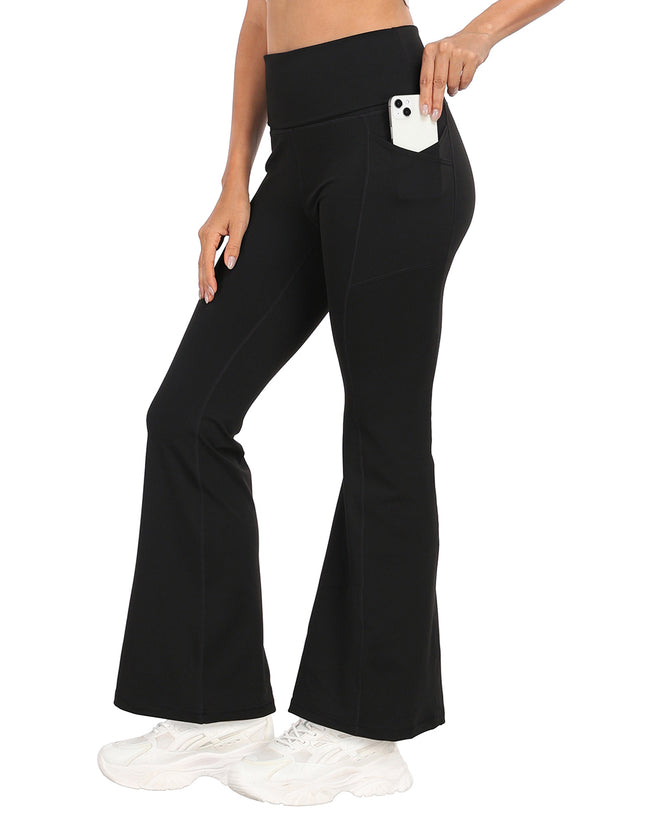 Fold Over Yoga Pants with Pockets – side view