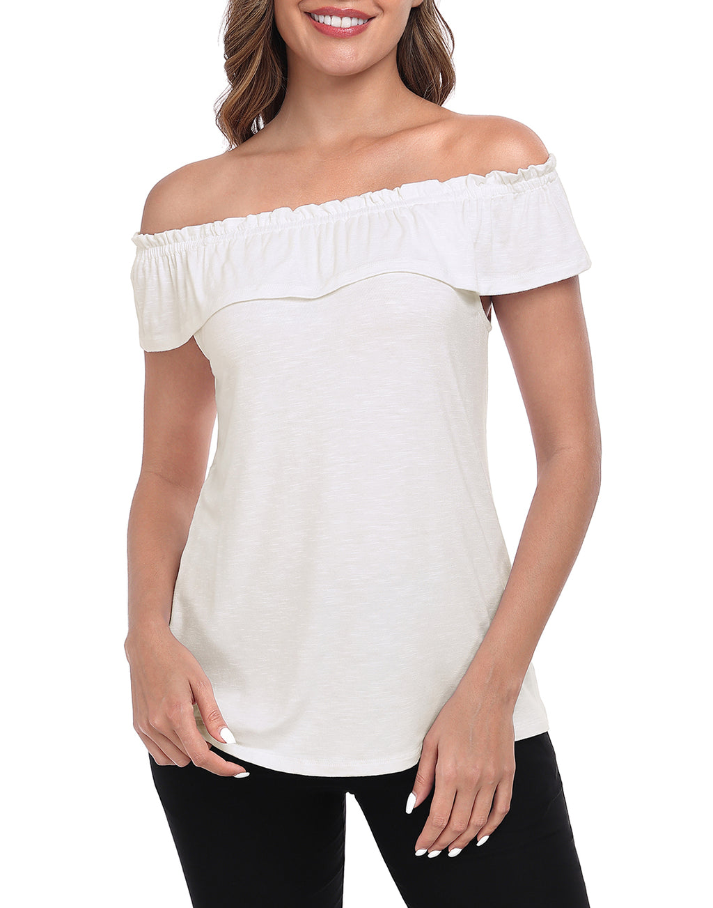 Off Shoulder Ruffle Sleeveless Top - Summer Blouse