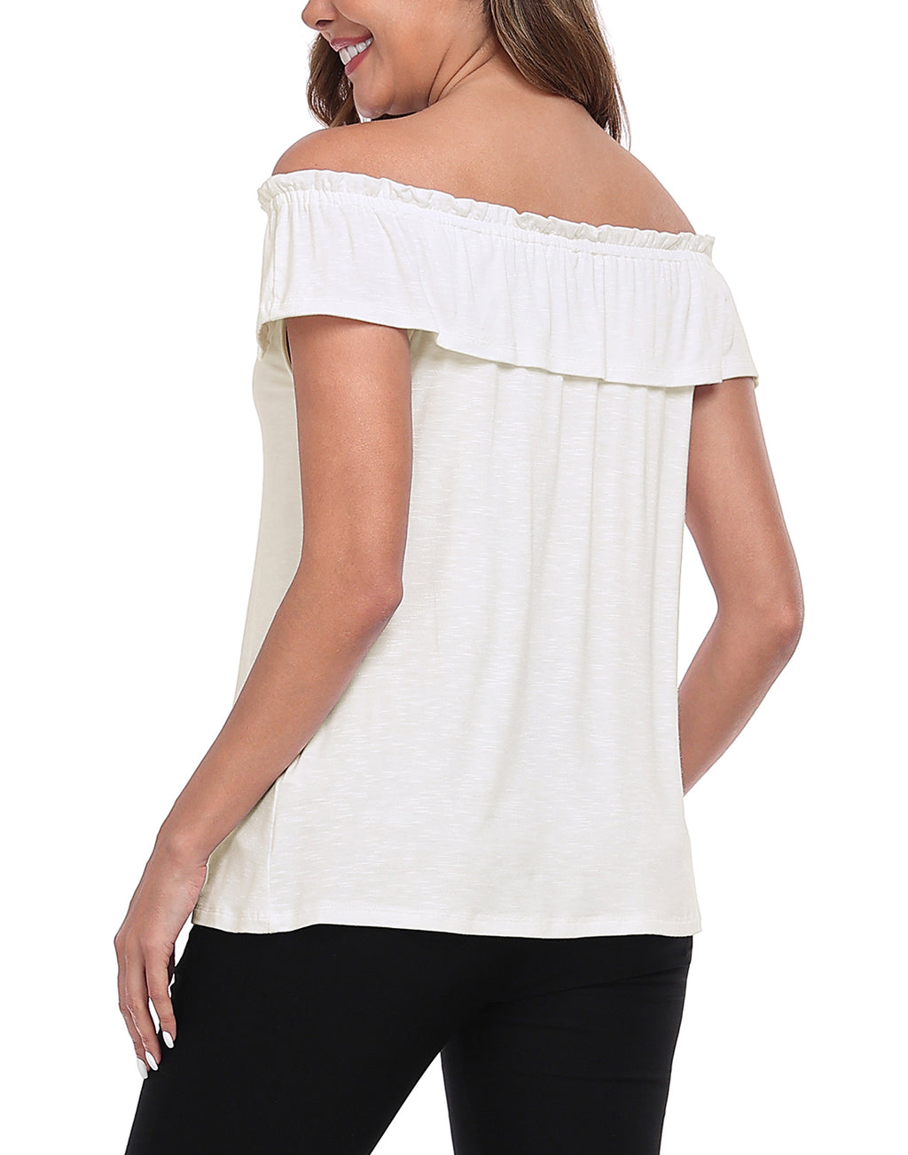 Off Shoulder Ruffle Sleeveless Top - Summer Blouse