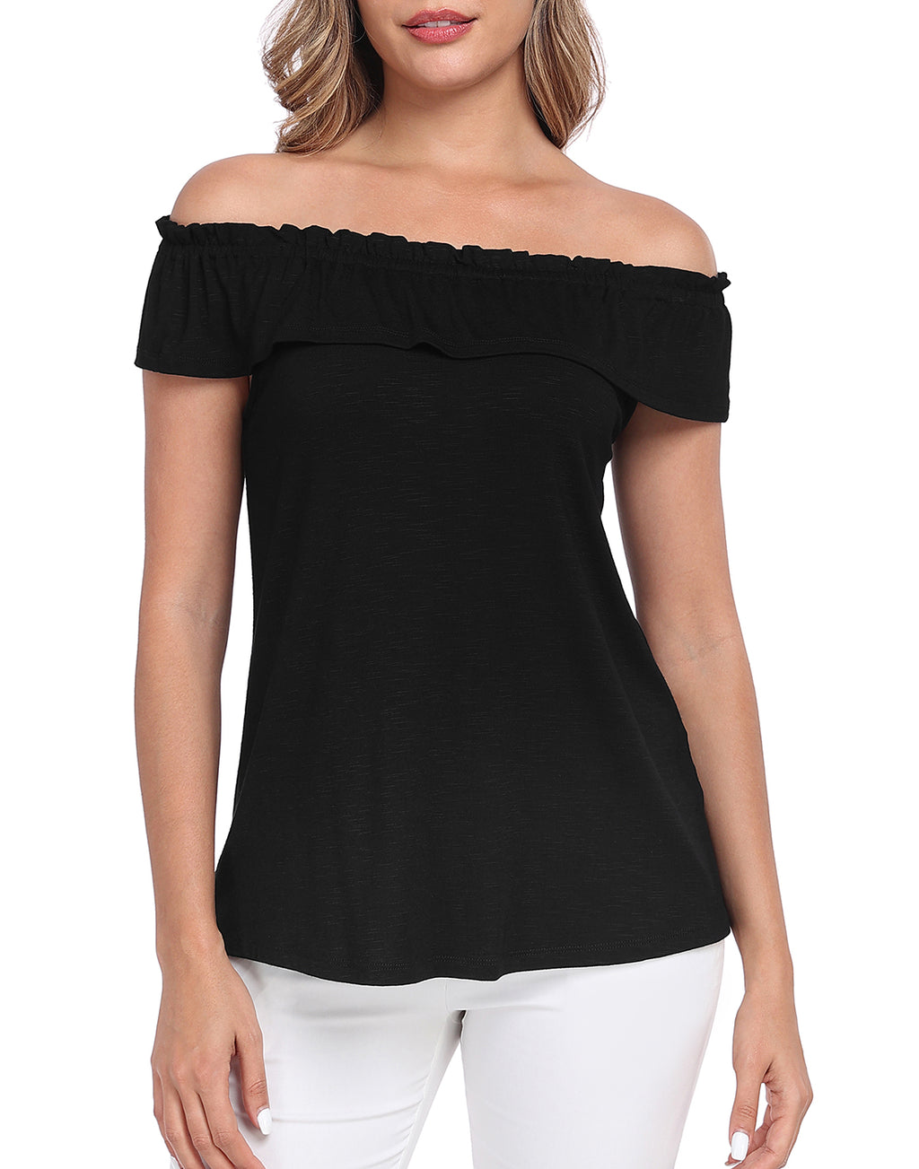 Off Shoulder Ruffle Sleeveless Top - Summer Blouse