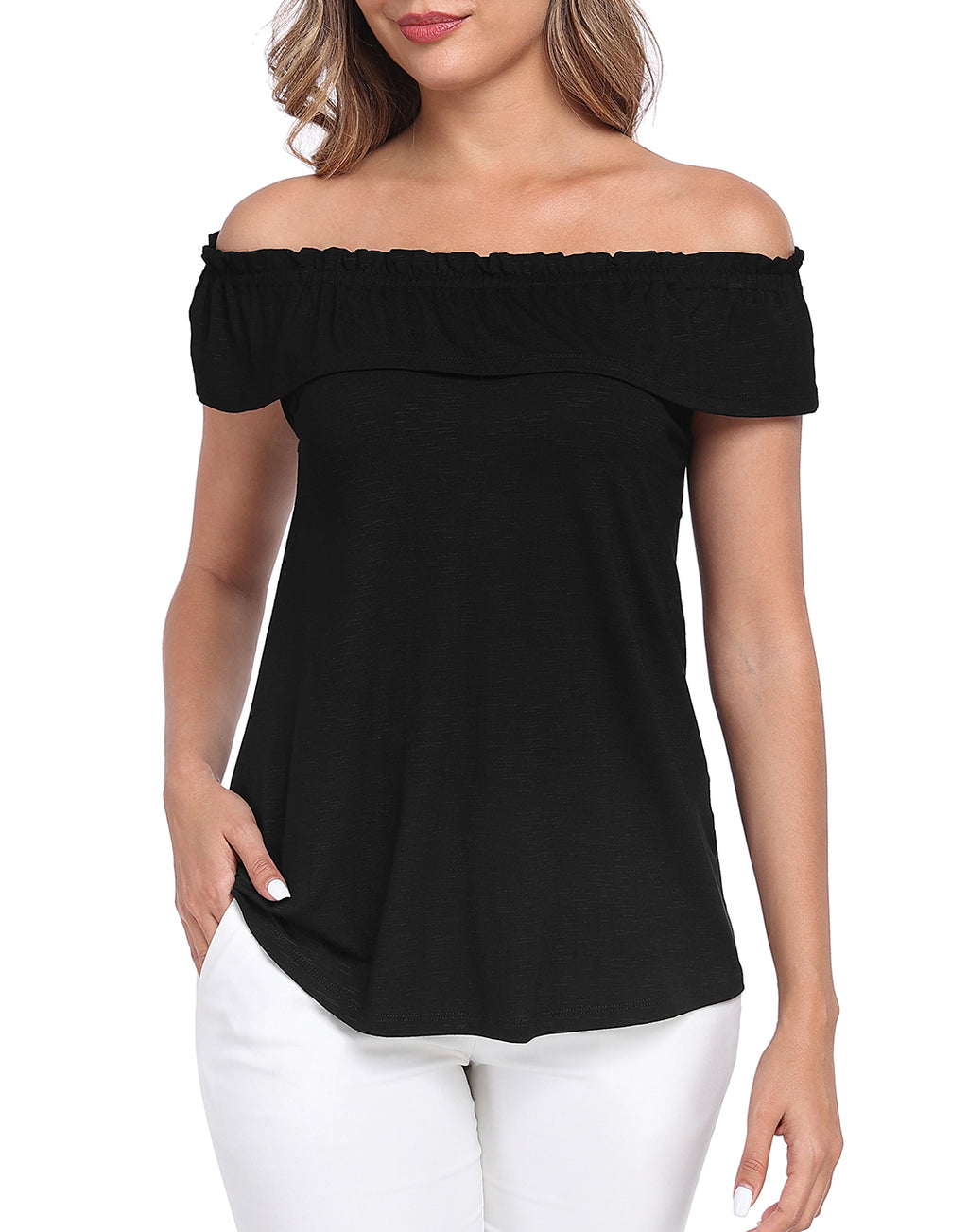Off Shoulder Ruffle Sleeveless Top - Summer Blouse