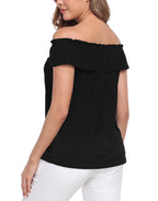 Off Shoulder Ruffle Sleeveless Top - Summer Blouse