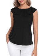 Off Shoulder Ruffle Sleeveless Top - Summer Blouse