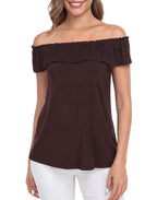 Off Shoulder Ruffle Sleeveless Top - Summer Blouse