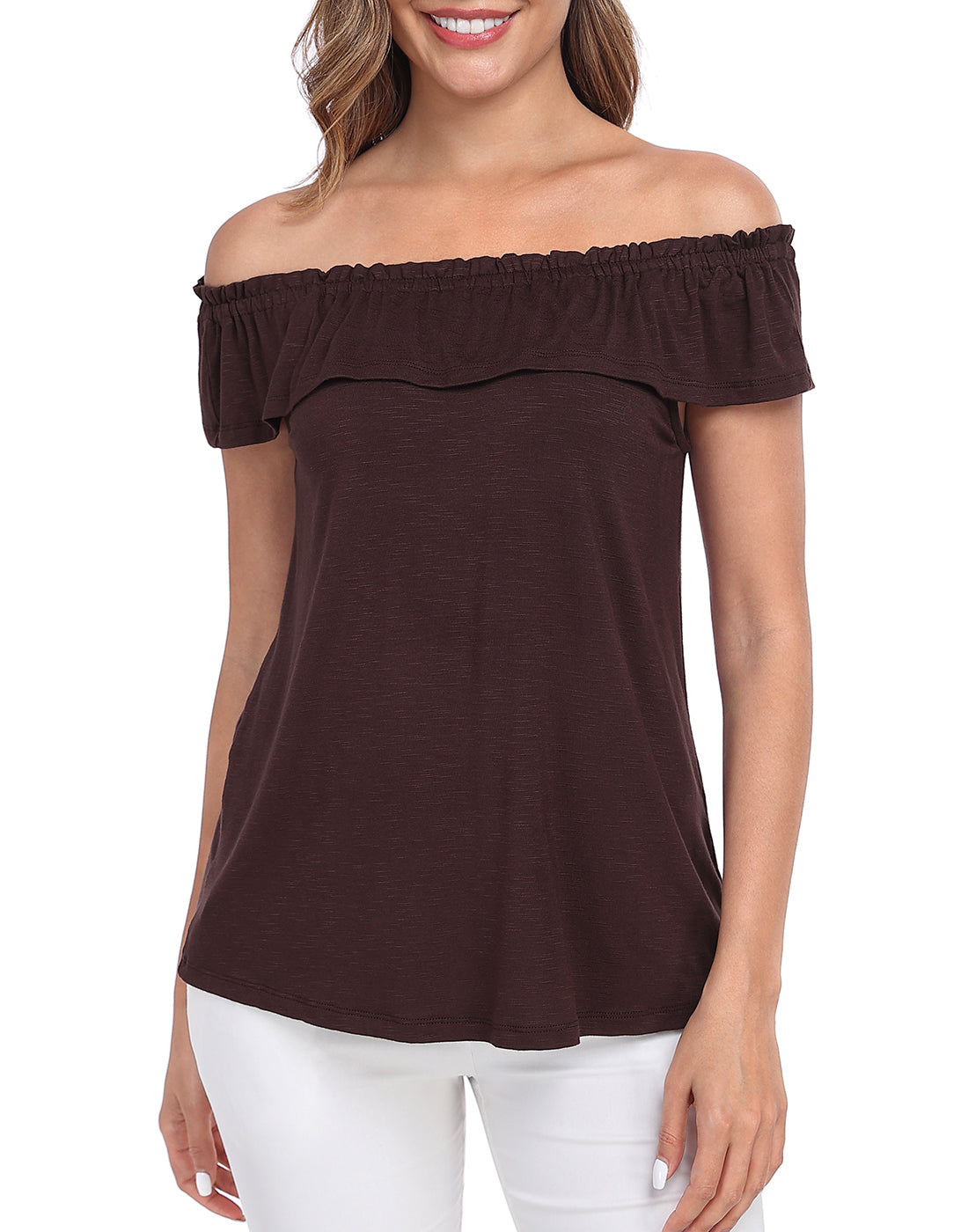 Off Shoulder Ruffle Sleeveless Top - Summer Blouse