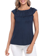 Off Shoulder Ruffle Sleeveless Top - Summer Blouse