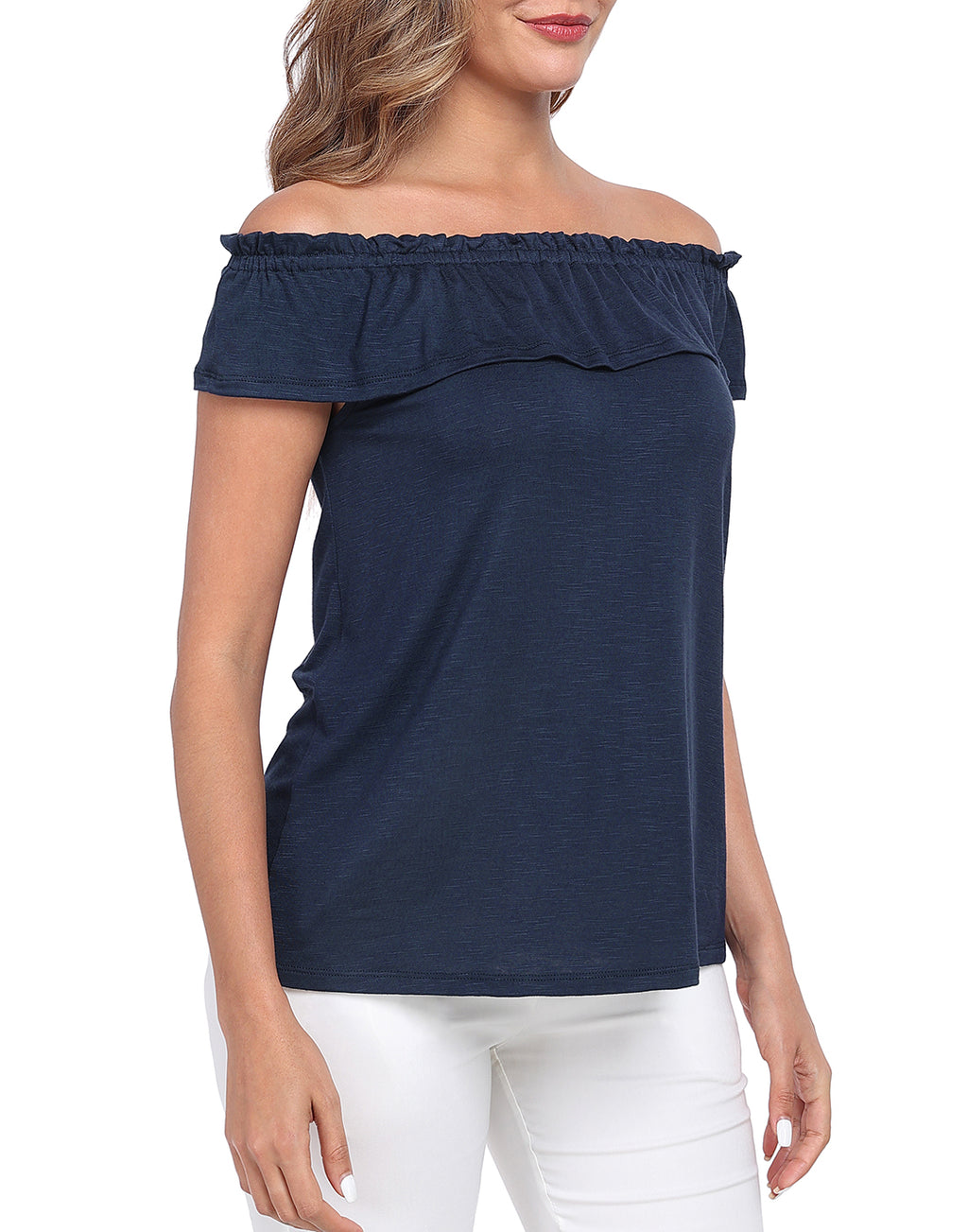 Off Shoulder Ruffle Sleeveless Top - Summer Blouse
