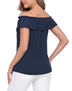 Off Shoulder Ruffle Sleeveless Top - Summer Blouse