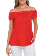 Off Shoulder Ruffle Sleeveless Top - Summer Blouse