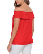 Off Shoulder Ruffle Sleeveless Top - Summer Blouse