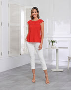 Off Shoulder Ruffle Sleeveless Top - Summer Blouse