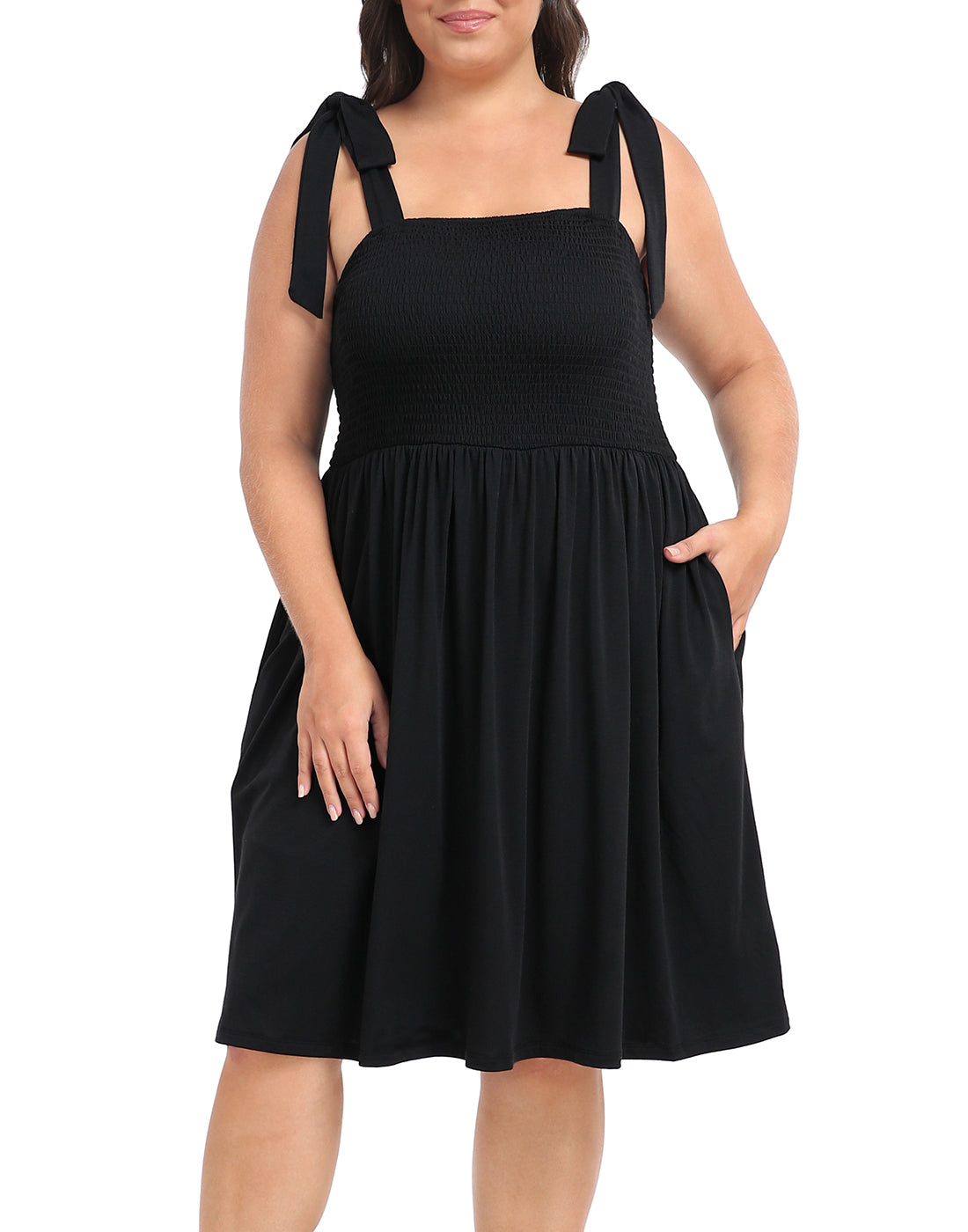 Plus Size Romper Dress with Built in Shorts & Pockets