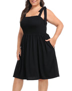 Plus Size Romper Dress with Built in Shorts & Pockets