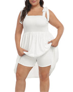 Plus Size Romper Dress with Built in Shorts & Pockets