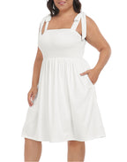 Plus Size Romper Dress with Built in Shorts & Pockets