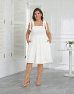 Plus Size Romper Dress with Built in Shorts & Pockets