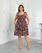 Plus Size Romper Dress with Built in Shorts & Pockets