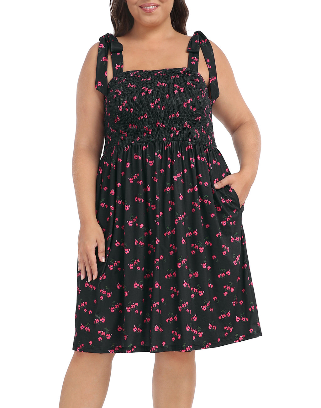 Plus Size Romper Dress with Built in Shorts & Pockets