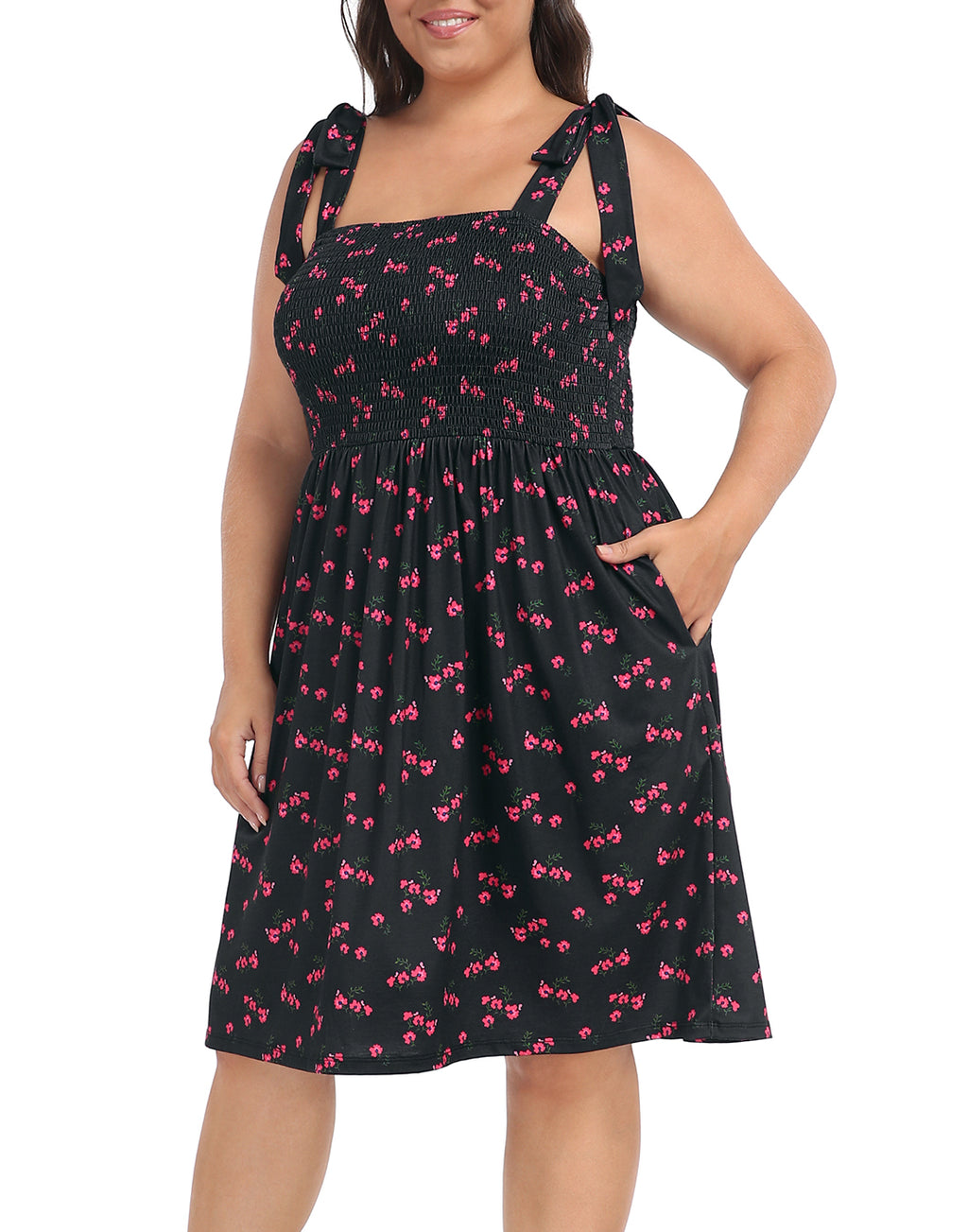Plus Size Romper Dress with Built in Shorts & Pockets