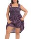 Plus Size Romper Dress with Shorts & Pockets in Black Watercolor Floral