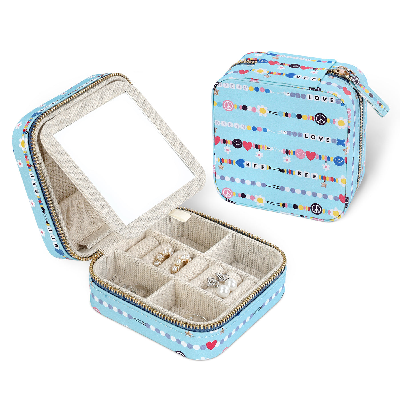 Girl's Travel Jewelry Case with Mirror Main image