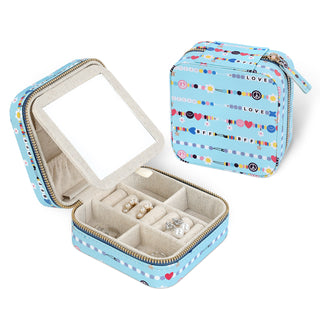 Girls' Travel Jewelry Case with Mirror in Friendship Bracelet