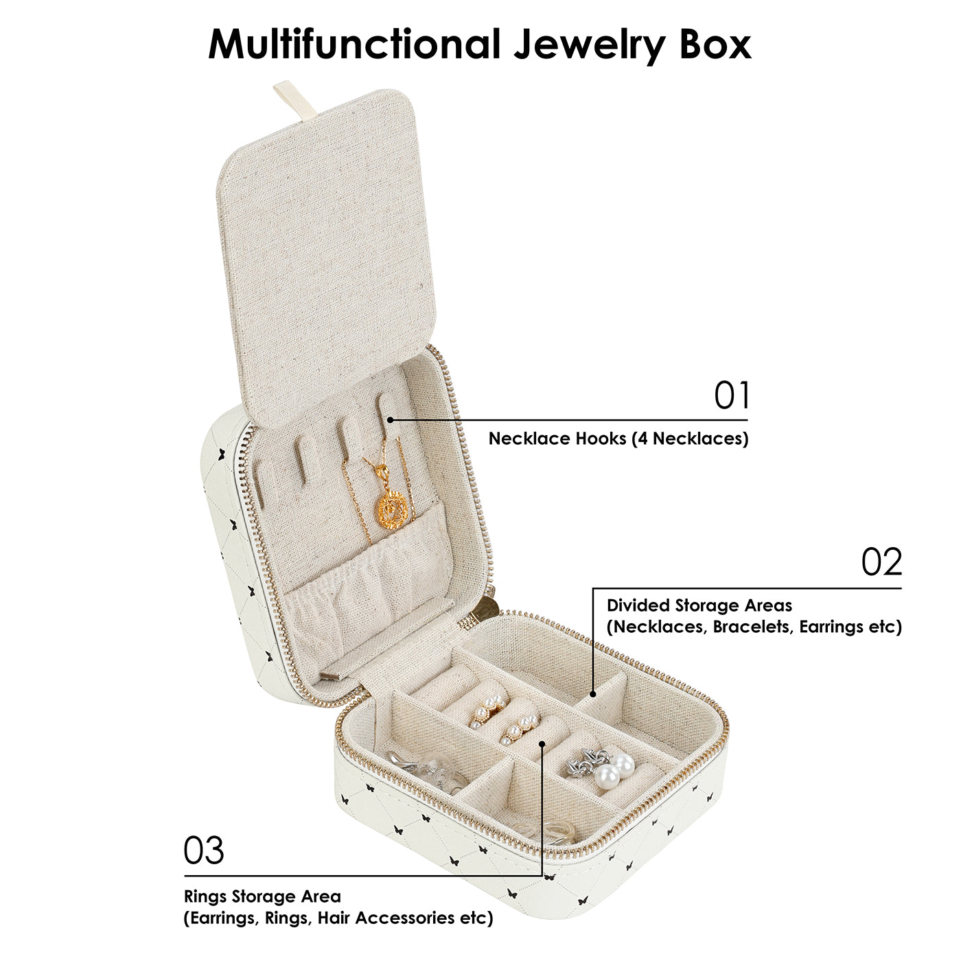 Girl's Travel Jewelry Case with Mirror