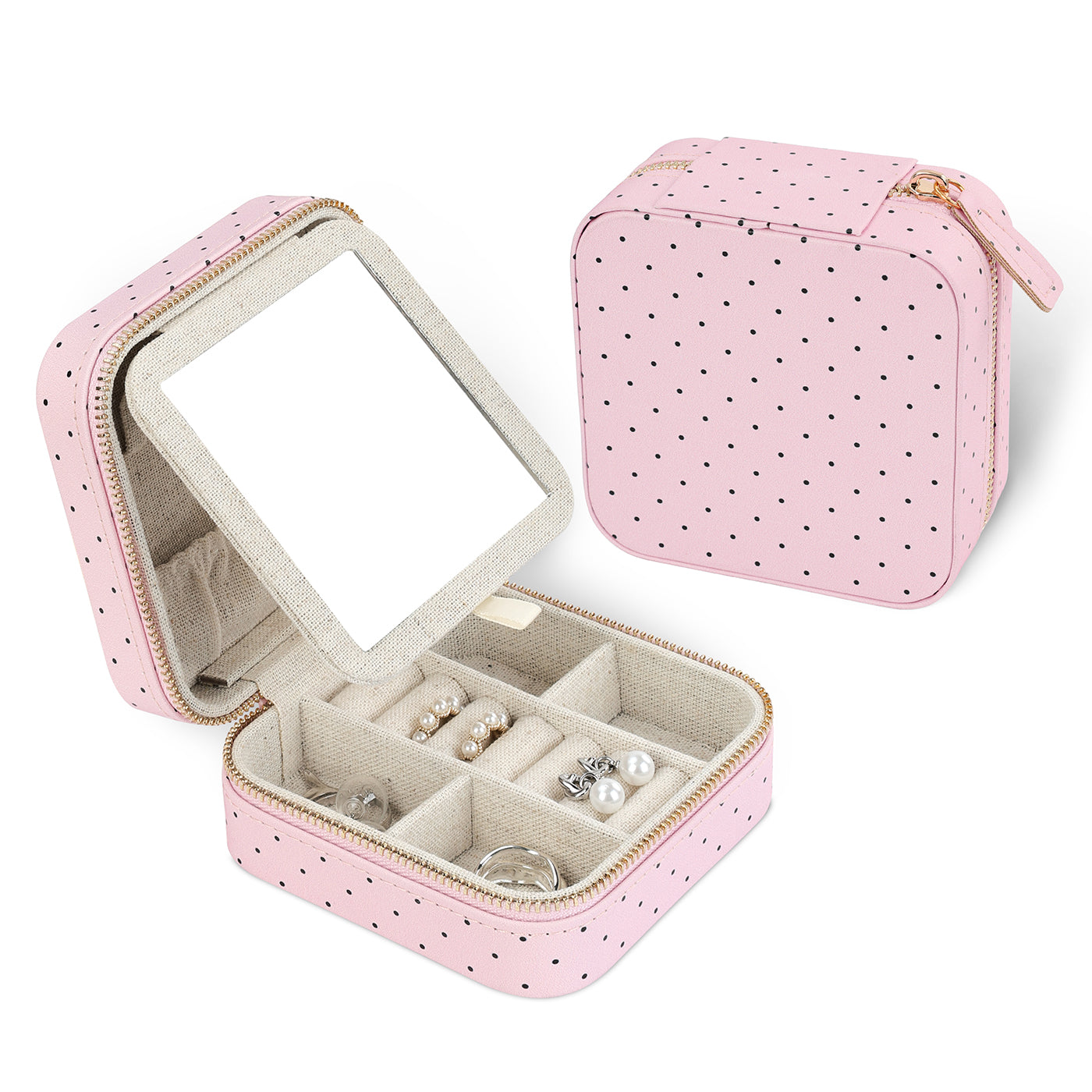 Girl's Travel Jewelry Case with Mirror