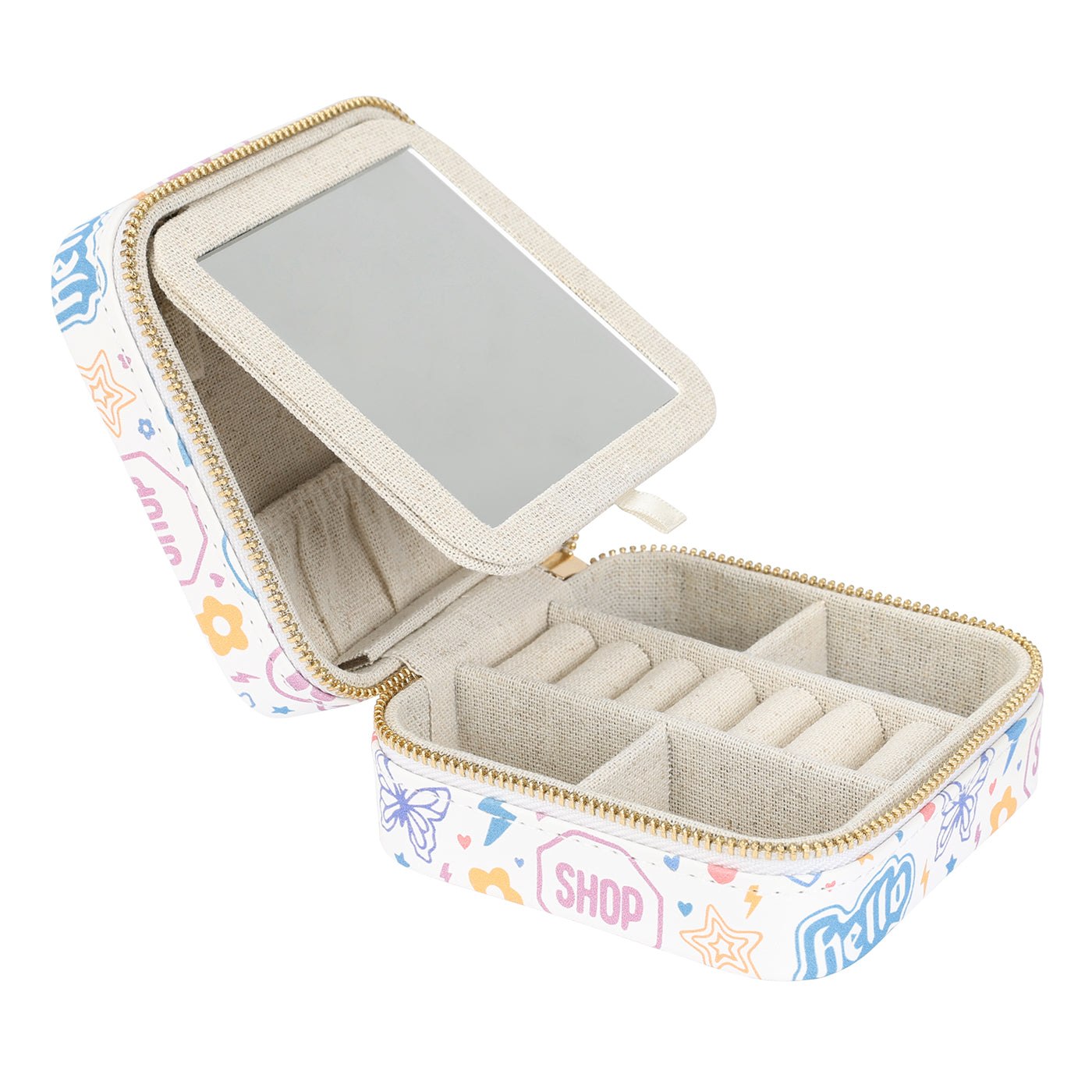 Girl's Travel Jewelry Case with Mirror