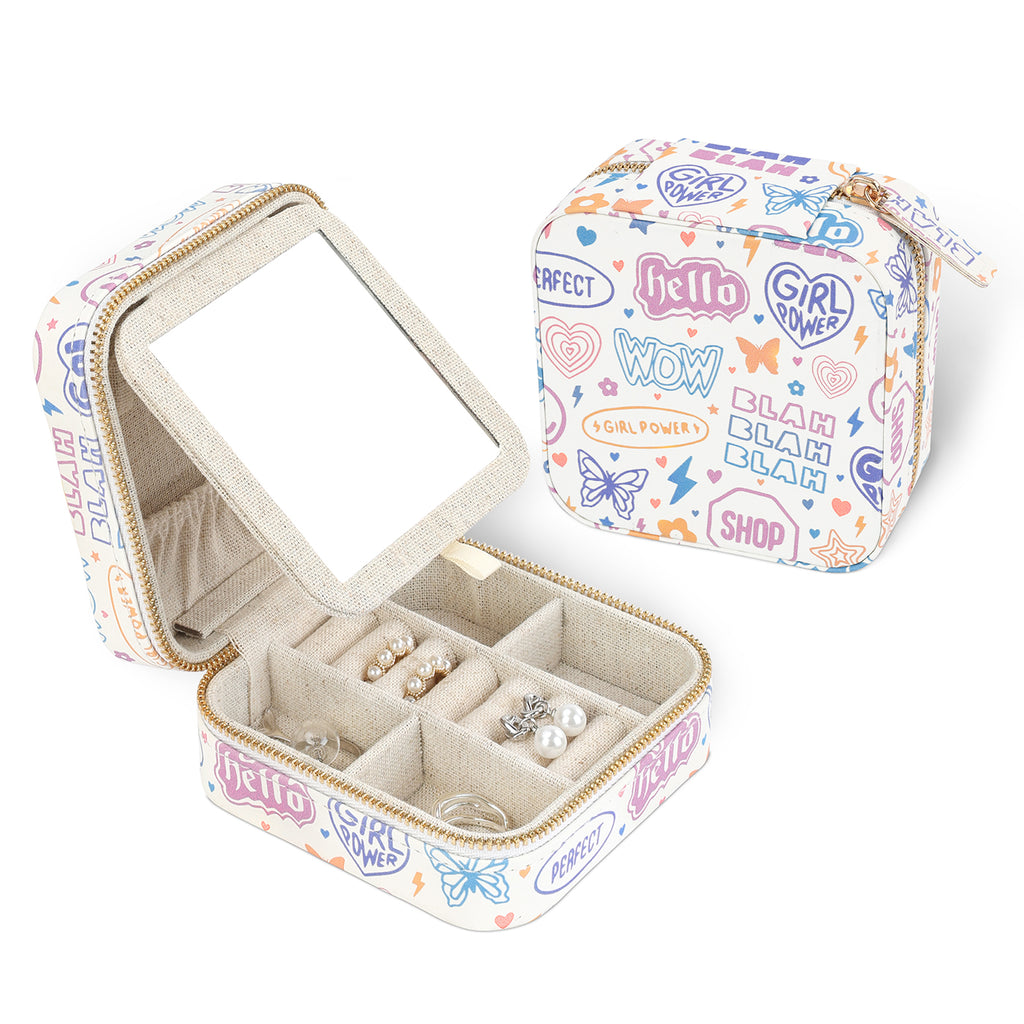 Girl's Travel Jewelry Case with Mirror