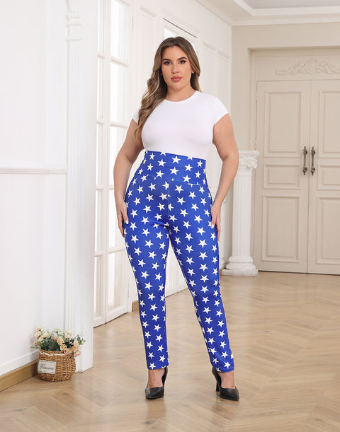 Plus Size High Waisted Halloween Graphic Leggings