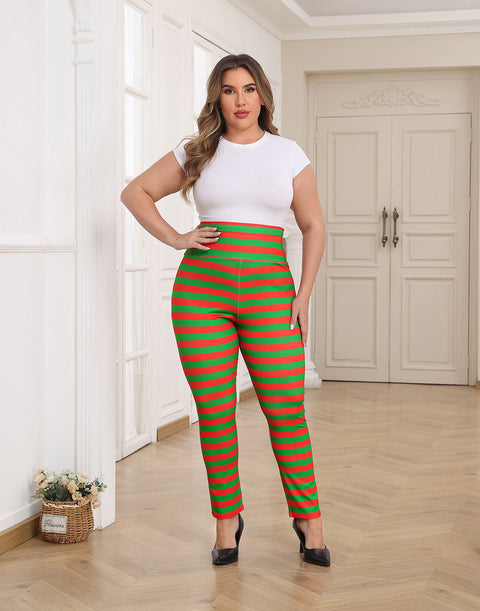 Plus Size High Waisted Halloween Graphic Leggings