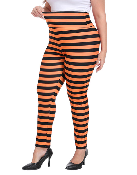 Plus Size High Waisted Halloween Graphic Leggings