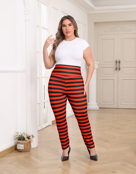 Plus Size High Waisted Halloween Graphic Leggings