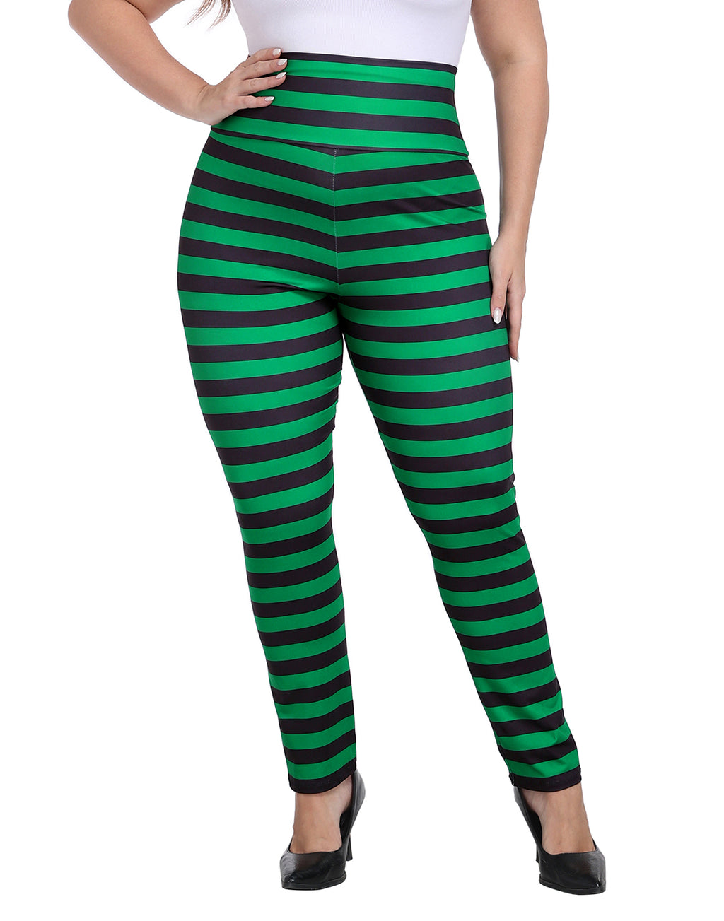 Plus Size High Waisted Halloween Graphic Leggings