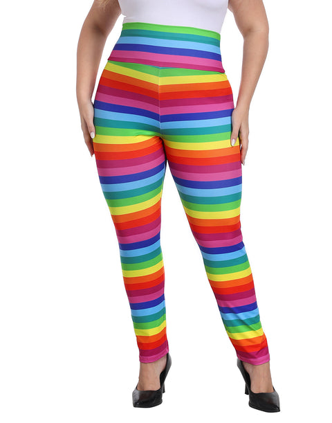 Plus Size High Waisted Halloween Graphic Leggings