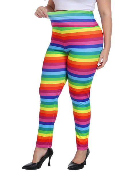 Plus Size High Waisted Halloween Graphic Leggings