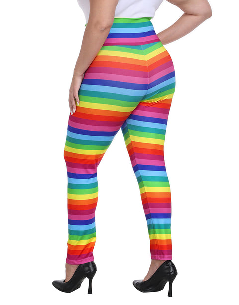 Plus Size High Waisted Halloween Graphic Leggings